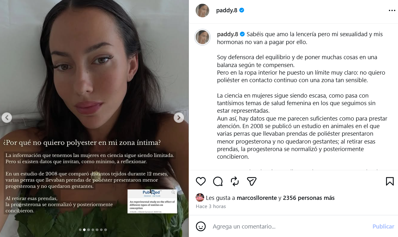 Imagen de la publicación de Paddy Noarbe con la referencia al estudio de 2008