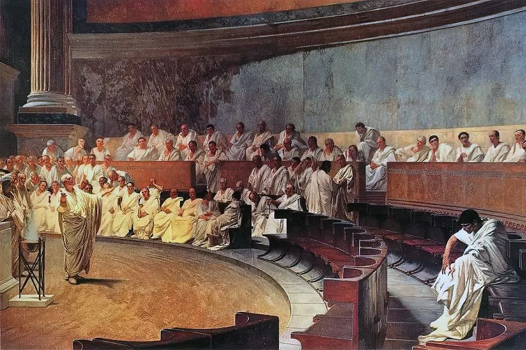 Cicerón denuncia a Catilina, fresco de Cesare Maccari