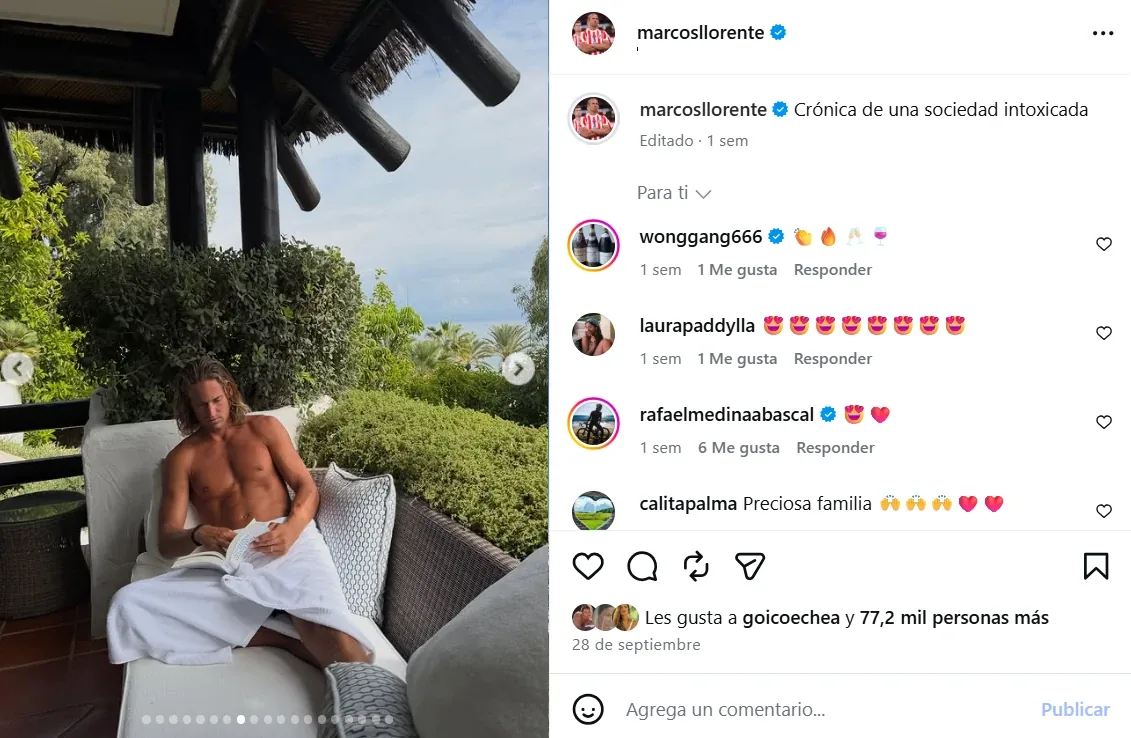 Publicación de Instagram de Marcos Llorente