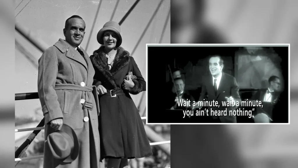 Al Jolson y un fotograma de El cantor de jazz