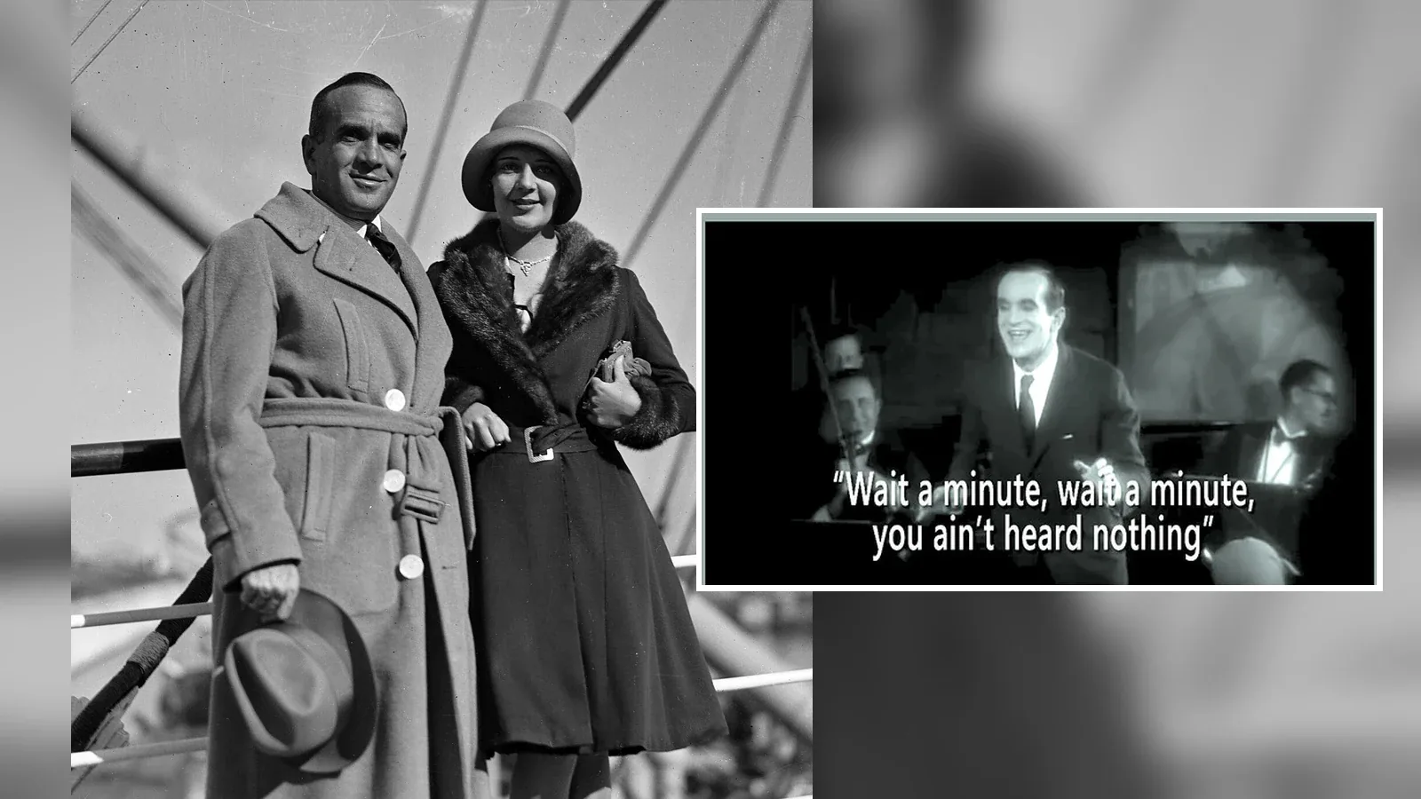 Al Jolson y un fotograma de El cantor de jazz