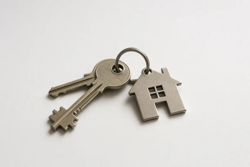 Llaves de una vivienda con llavero en forma de casa