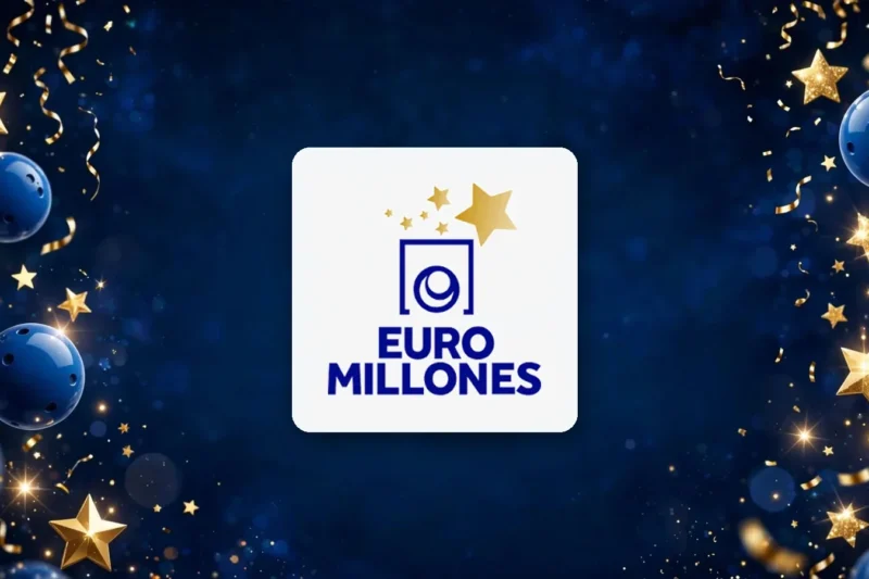 Logotipo de Euromillones sobre fondo ilustrativo