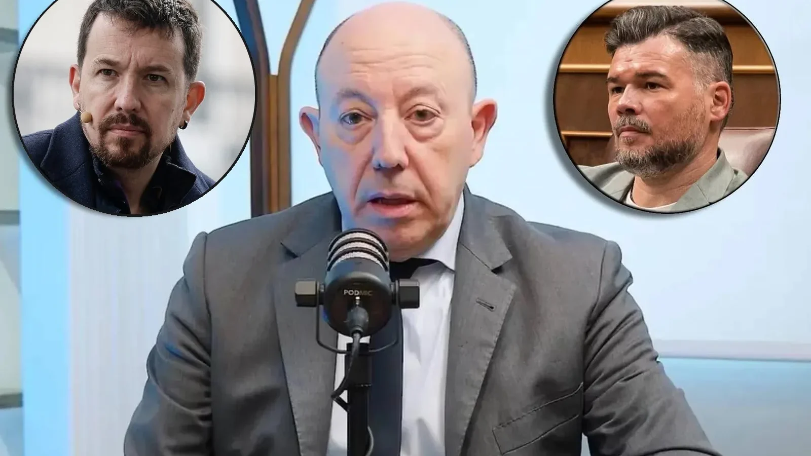 Gonzalo Bernardos, con Pablo Iglesias y Gabriel Rufián