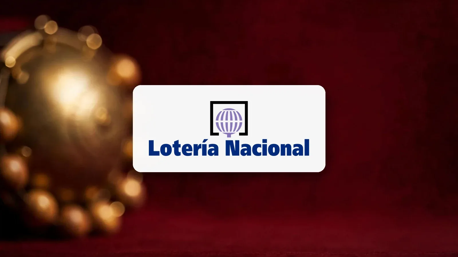 Logotipo de Lotería Nacional sobre fondo ilustrativo
